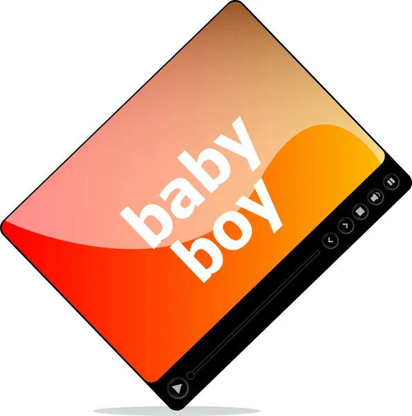 Video movie media player with baby girl word on it — Stock Photo, Image