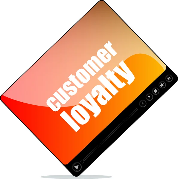 Video player for web with customer loyalty word — Stock Photo, Image