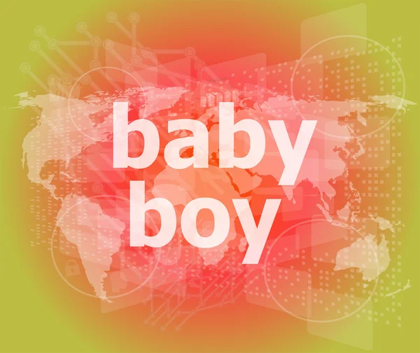 Baby boy slovo na virtuální digitální pozadí — Stock fotografie