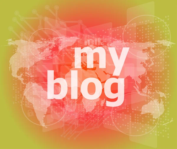 Mijn blog - groene digitale achtergrond - Global internet concept — Stockfoto