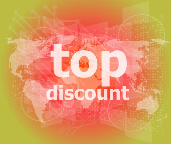 Top discount word on digital touch screen — Stock Photo, Image