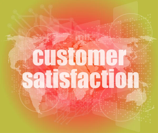 Marketing concept: words customer satisfaction on digital screen — Stock Photo, Image