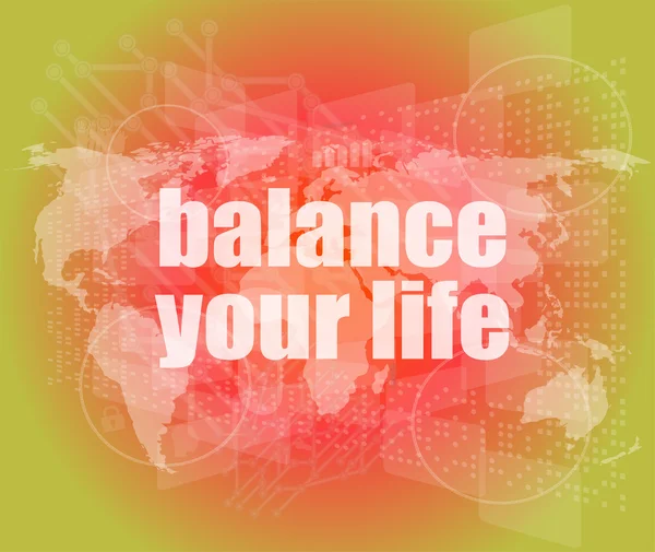 Life style concept: words balance you life on digital screen — Stock Photo, Image