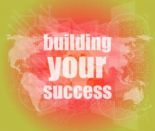 Building your success - digital touch screen interface — Stock Photo, Image