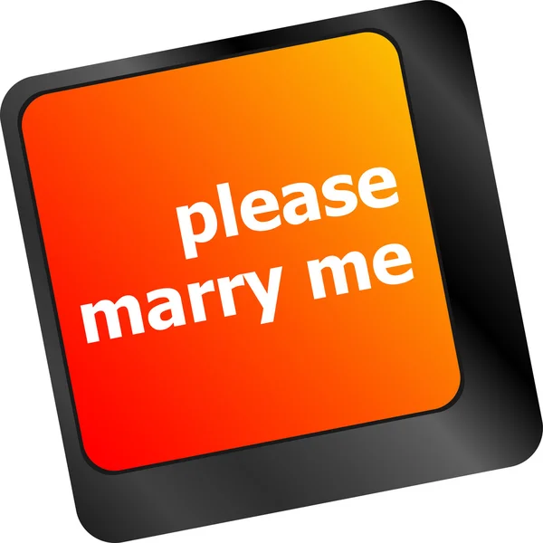 Button keypad keyboard key with please marry me words — Stock Photo, Image