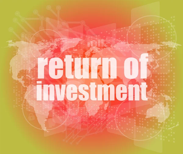 Üzleti koncepció: a beruházások megtérülése digitális háttérrel — Stock Fotó