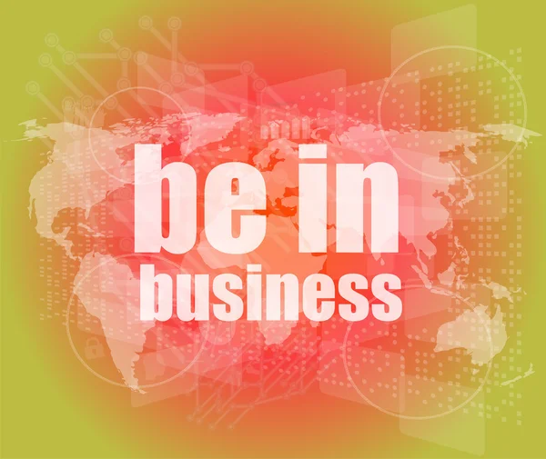 Business concept: woorden worden in het bedrijfsleven op digitaal scherm, 3d — Stockfoto