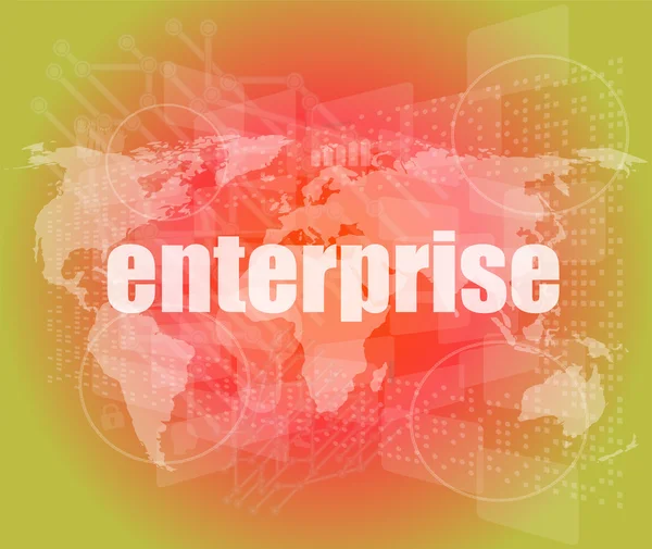 Business concept: enterprise words on digital screen, 3d — Stock Photo, Image