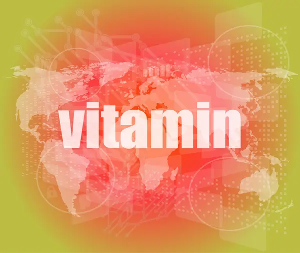 Mot vitamine sur écran numérique — Photo