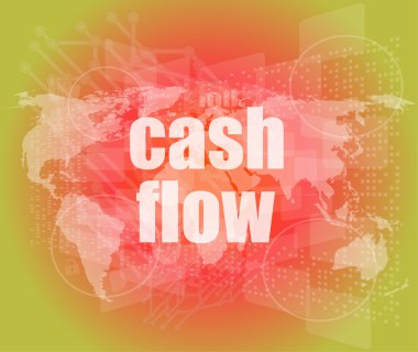 iş sözcükleri para akışı dijital ekranda mali başarı gösteren