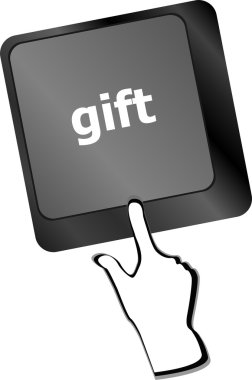 Hediye anahtarı olan bilgisayar klavyesi - iş geçmişi