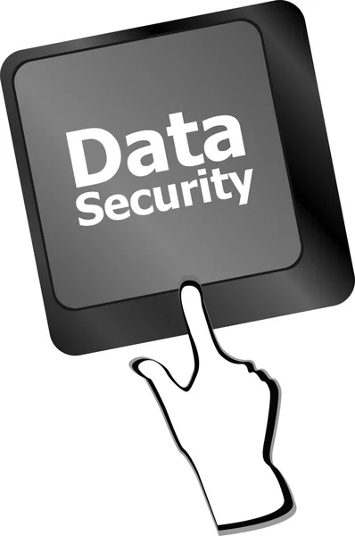 Data security word with icon on keyboard button — Stock Photo, Image