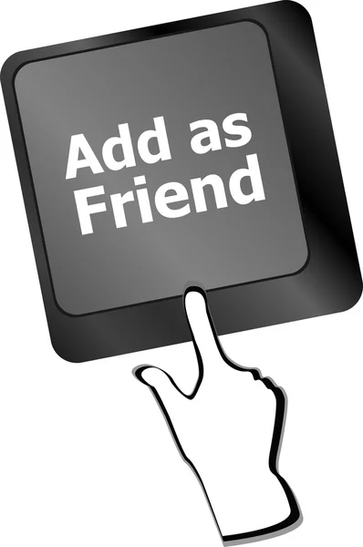 Social media concept: Keyboard with Add As Friend button — Stock Photo, Image