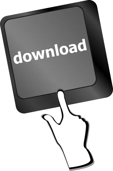 Internet download button on computer keyboard keys — Stock Photo, Image