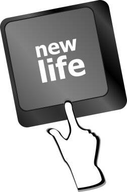 yeni hayat kelimeleriyle siyah klavye tuşları