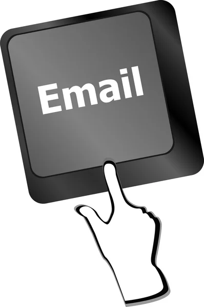 Teclado de computador com chave de e-mail - conceito de negócio — Fotografia de Stock