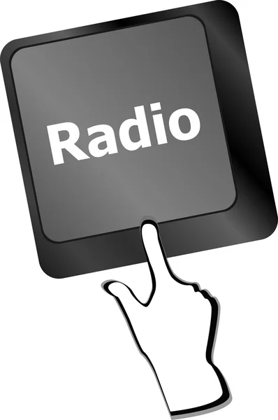 Radio knop op een computer toetsenbord toetsen — Stockfoto