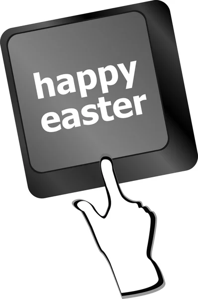 Happy Easter text button on keyboard — Stock Photo, Image