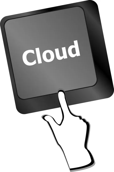 Keyboard key with cloud computing button — Stock Photo, Image
