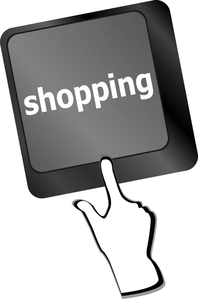 Shopping concept with computer enter key on keyboard — Stock Photo, Image