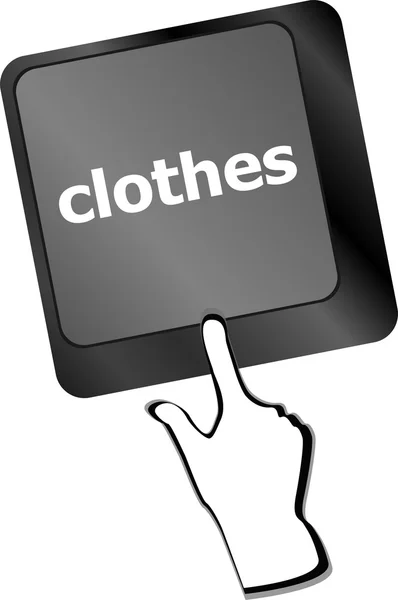 Clothes button on computer keyboard — Stock Photo, Image