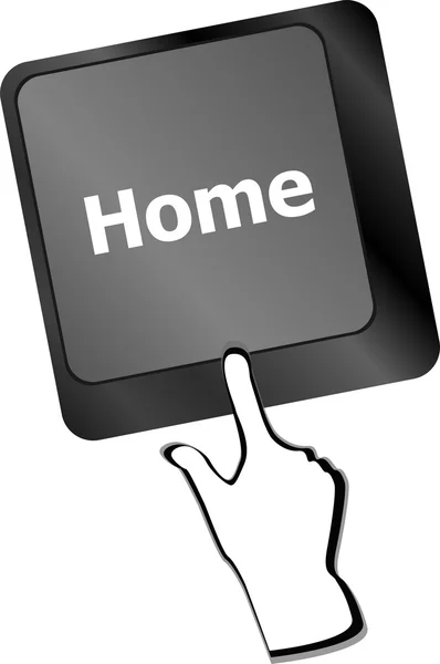 Home woorden op computer toetsenbord, sociaal concept — Stockfoto