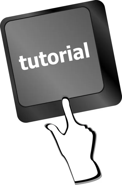 Tutorial ou e conceito de aprendizagem com chave no teclado do computador — Fotografia de Stock