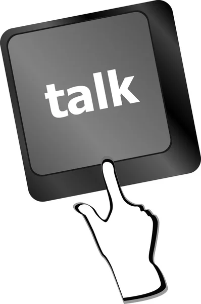 Talk word with icon on keyboard keys button — Stock Photo, Image
