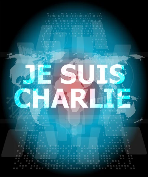 Je suis charlie Text auf Business-Touchscreen, Bewegung gegen den Terrorismus — Stockfoto