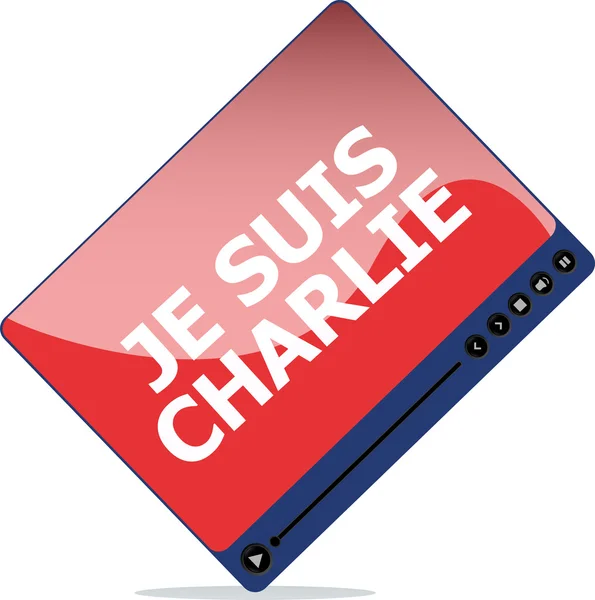 Je Suis Charlie texto sobre reproductor de medios, movimiento contra el terrorismo — Foto de Stock