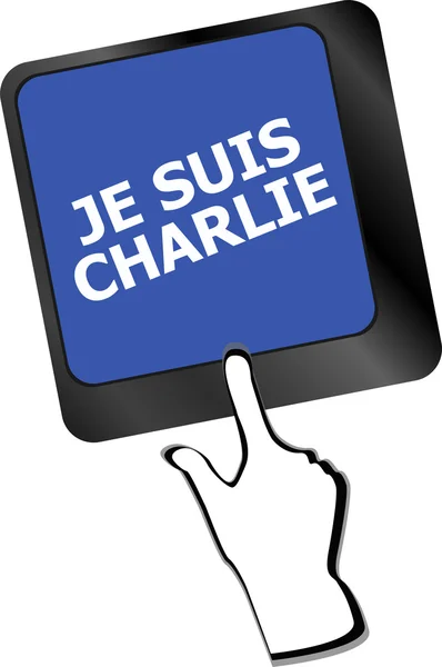 Je Suis Charlie texto sobre teclas de teclado, movimento contra o terrorismo — Fotografia de Stock