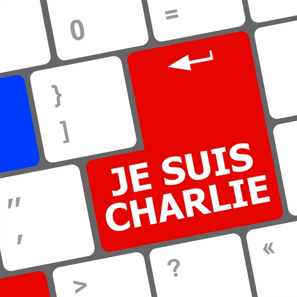 Je suis charlie Text auf der Tastatur, Bewegung gegen den Terrorismus — Stockfoto