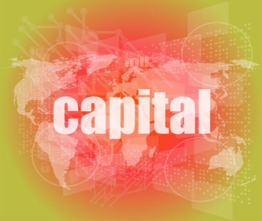 dokunmatik ekran arayüzü ile sermaye kelime