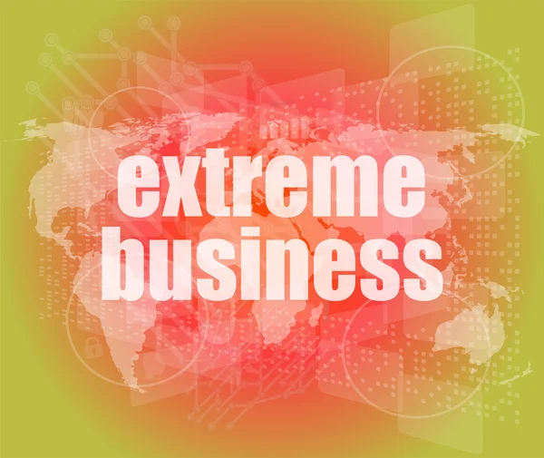 Extreme business woorden op digitale touchscreen — Stockfoto