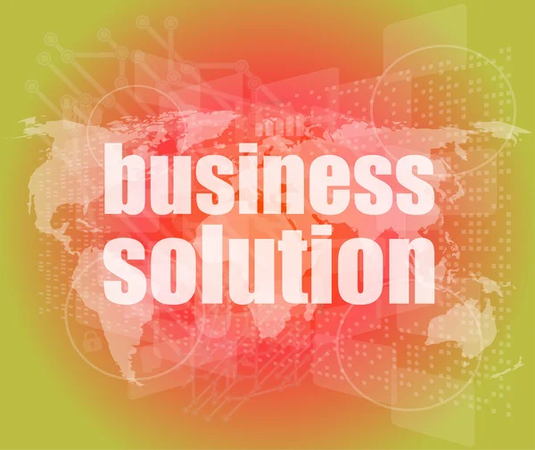 Words Business solution on digital screen, business concept — стоковое фото