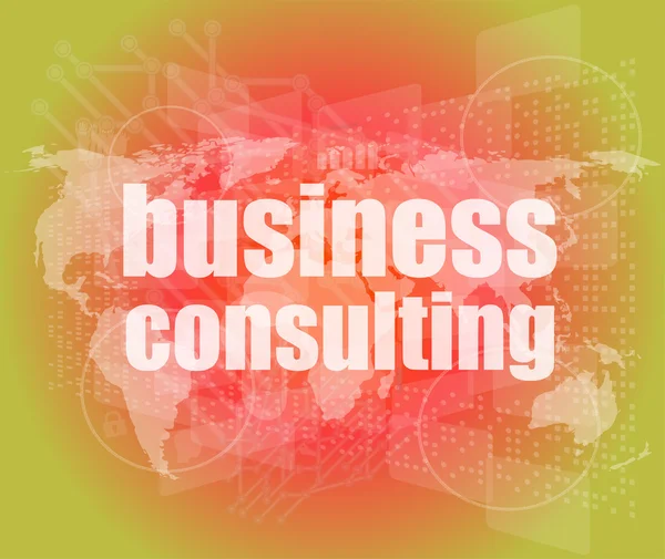 Words business consulting on digital screen, business concept — Stock Photo, Image