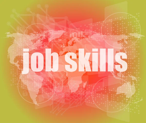 Words job skills on digital screen, business concept — Stock Photo, Image