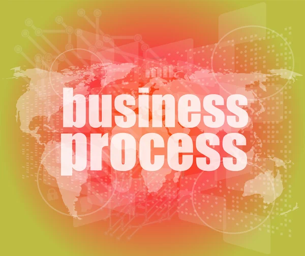 Business process woord op digitaal scherm, missie controle interface hi-technologie — Stockfoto