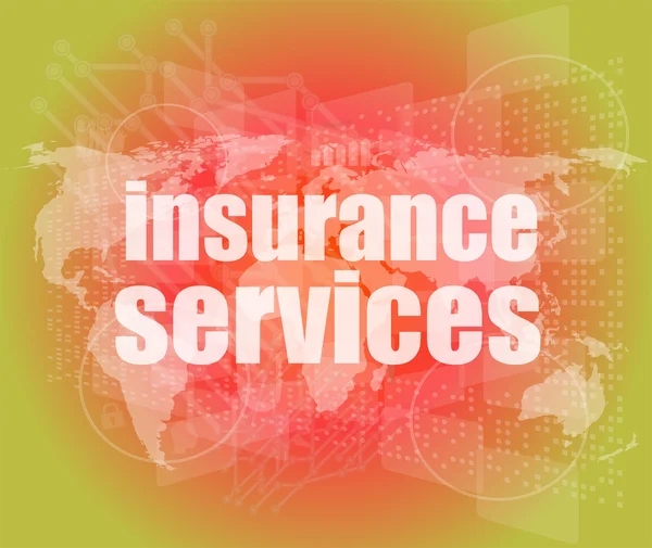 Services d'assurance de mot sur l'écran numérique 3d — Photo