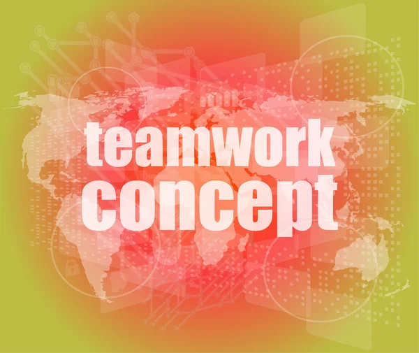 Teamwork-Konzept - Geschäftswachstum auf Touchscreen — Stockfoto