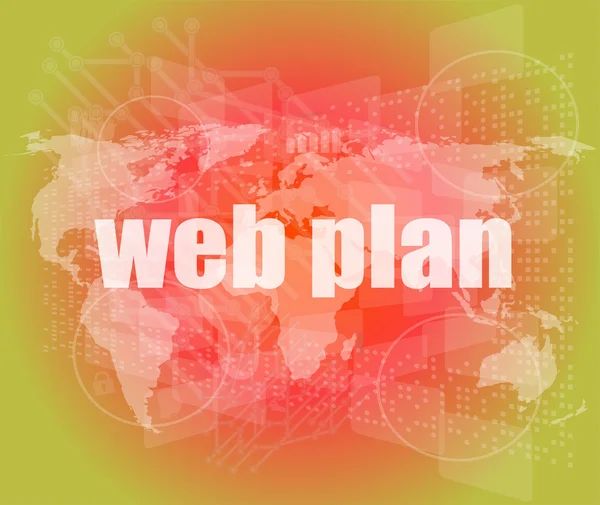 Woorden webplan op digitaal touchscreen — Stockfoto