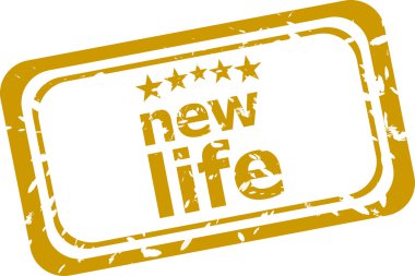 Beyaz arkaplanda yeni yaşam damgası izole edildi