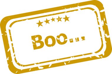 Beyaz arka plan üzerinde izole damga boo