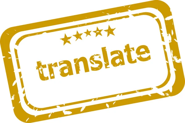 Traduzir carimbo isolado no fundo branco — Fotografia de Stock