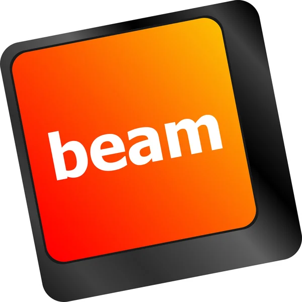 Beam word on keyboard key, notebook computer button — Stock Photo, Image