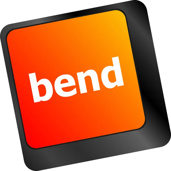 Bend word on keyboard key, notebook computer button — Stock Photo, Image