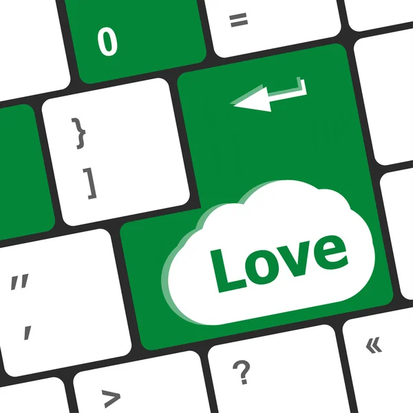 Tecla de teclado moderna com texto de amor. Conceito de rede social — Fotografia de Stock