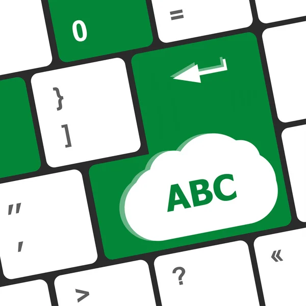 Computer keyboard with abc button - social concept — Stock Photo, Image