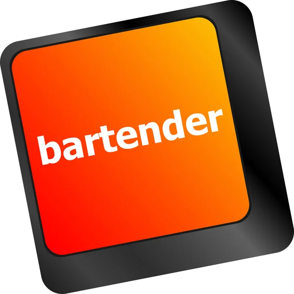 Message bartender on enter key of keyboard — Stock Photo, Image