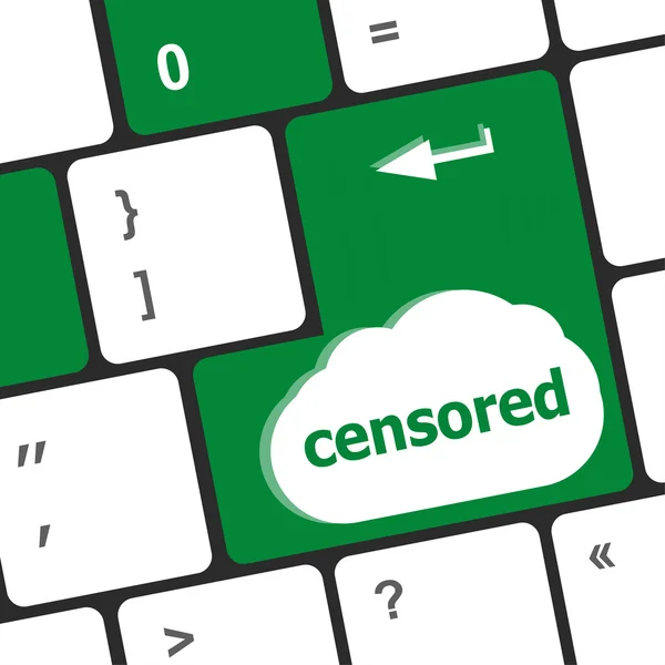 Λογοκριμένη λέξη στο πληκτρολόγιο του υπολογιστή κλειδί PC — Φωτογραφία Αρχείου